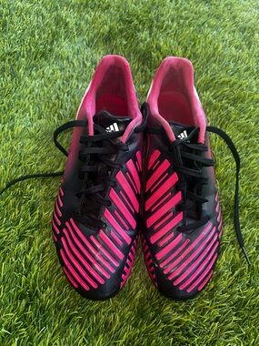adidas Black and Hot Pink Soccer Shoes